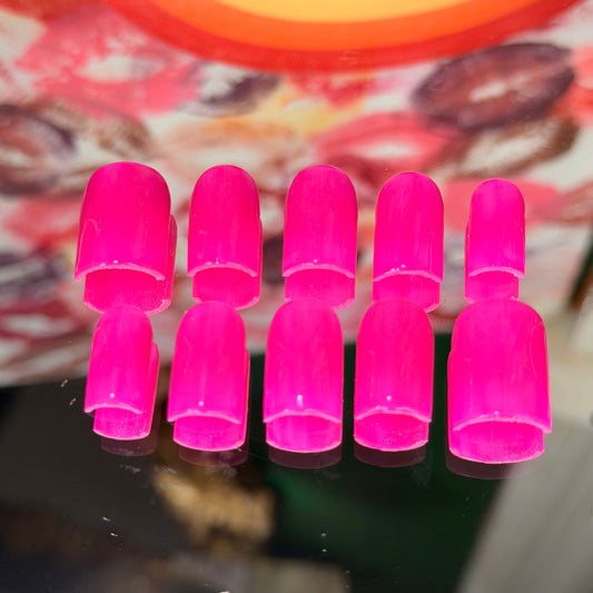 Hot Pink🩷 – Luxury Handmade Press-On Nails
