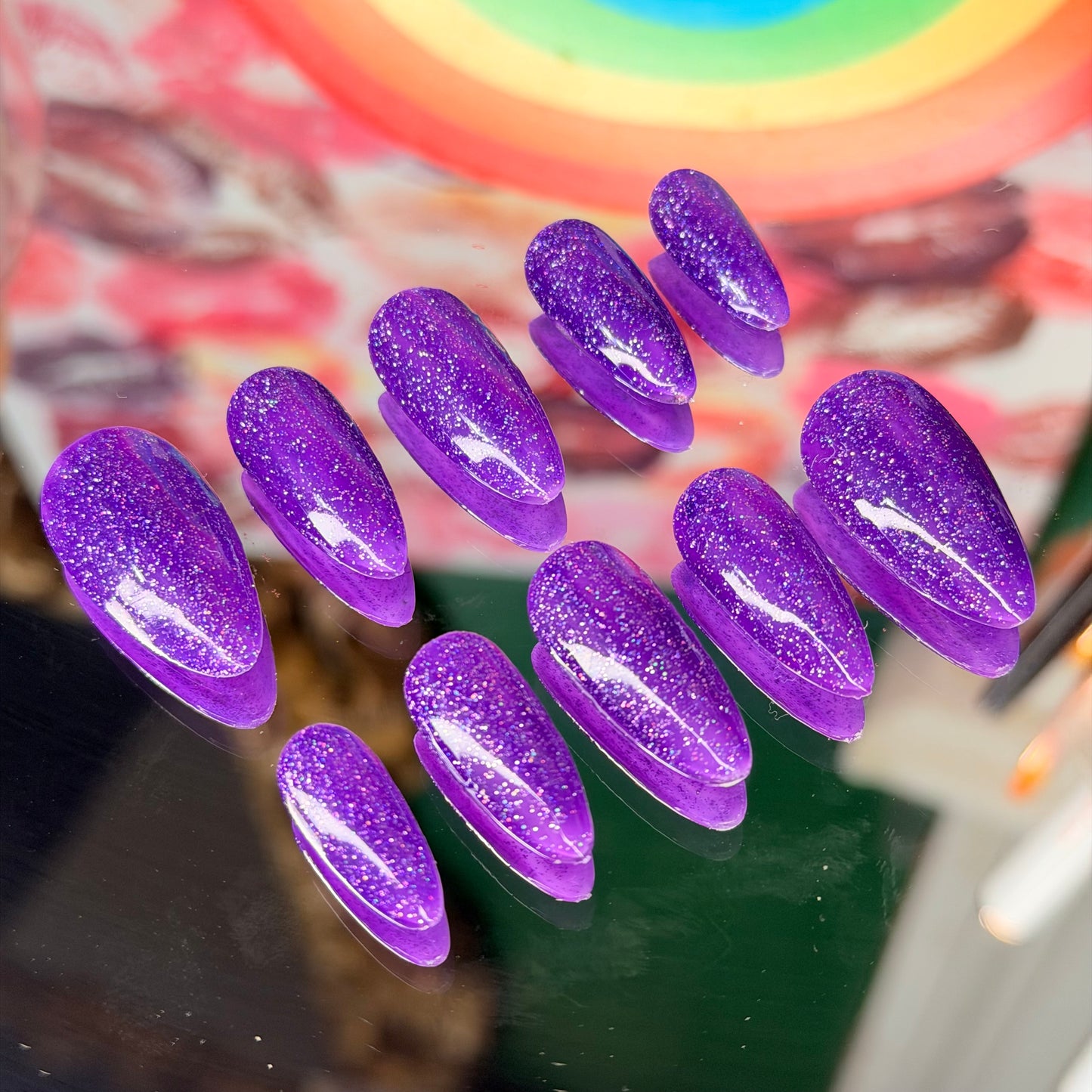 Purple glitter💜✨ – Luxury Handmade Press-On Nails Full Set