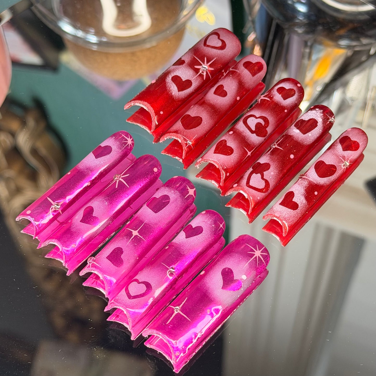 Hearts on hearts❤️💕 – Luxury Handmade Press-On Nails