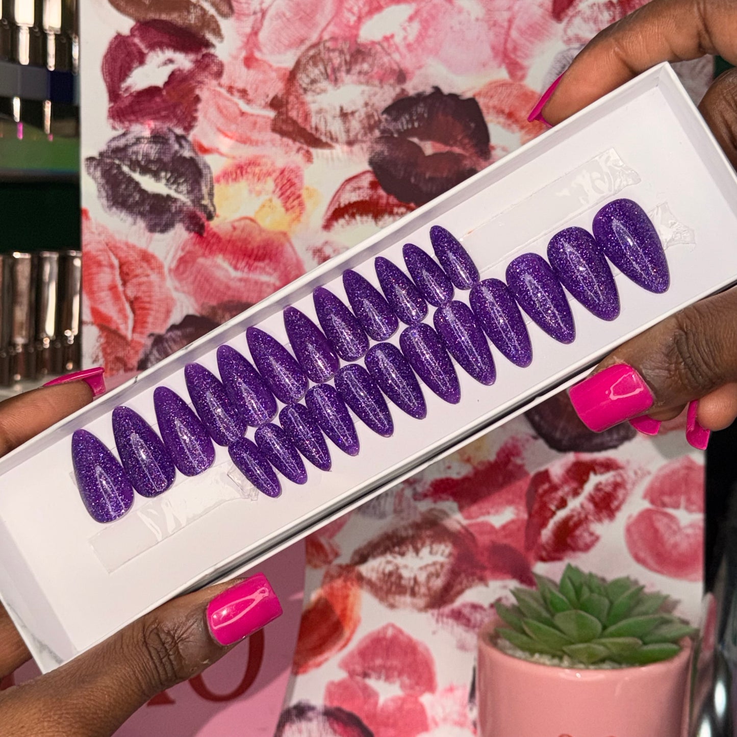 Purple glitter💜✨ – Luxury Handmade Press-On Nails Full Set