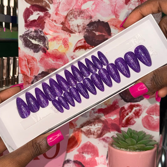 Purple glitter💜✨ – Luxury Handmade Press-On Nails Full Set