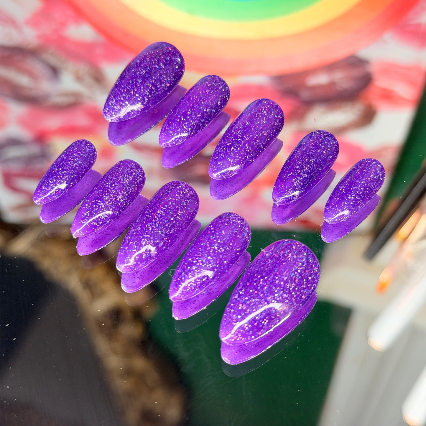 Purple glitter💜✨ – Luxury Handmade Press-On Nails Full Set