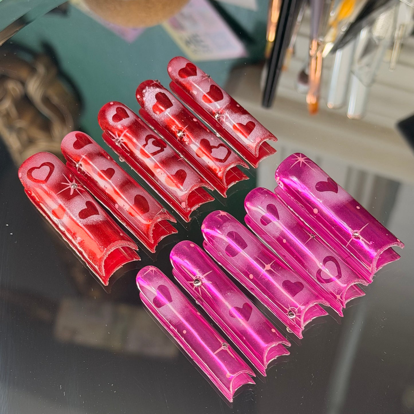 Hearts on hearts❤️💕 – Luxury Handmade Press-On Nails