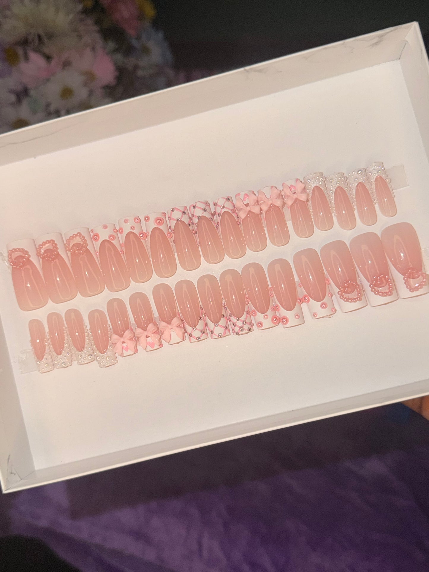 Sweetheart full set💕 – Luxury Handmade Press-On Nails Full Set