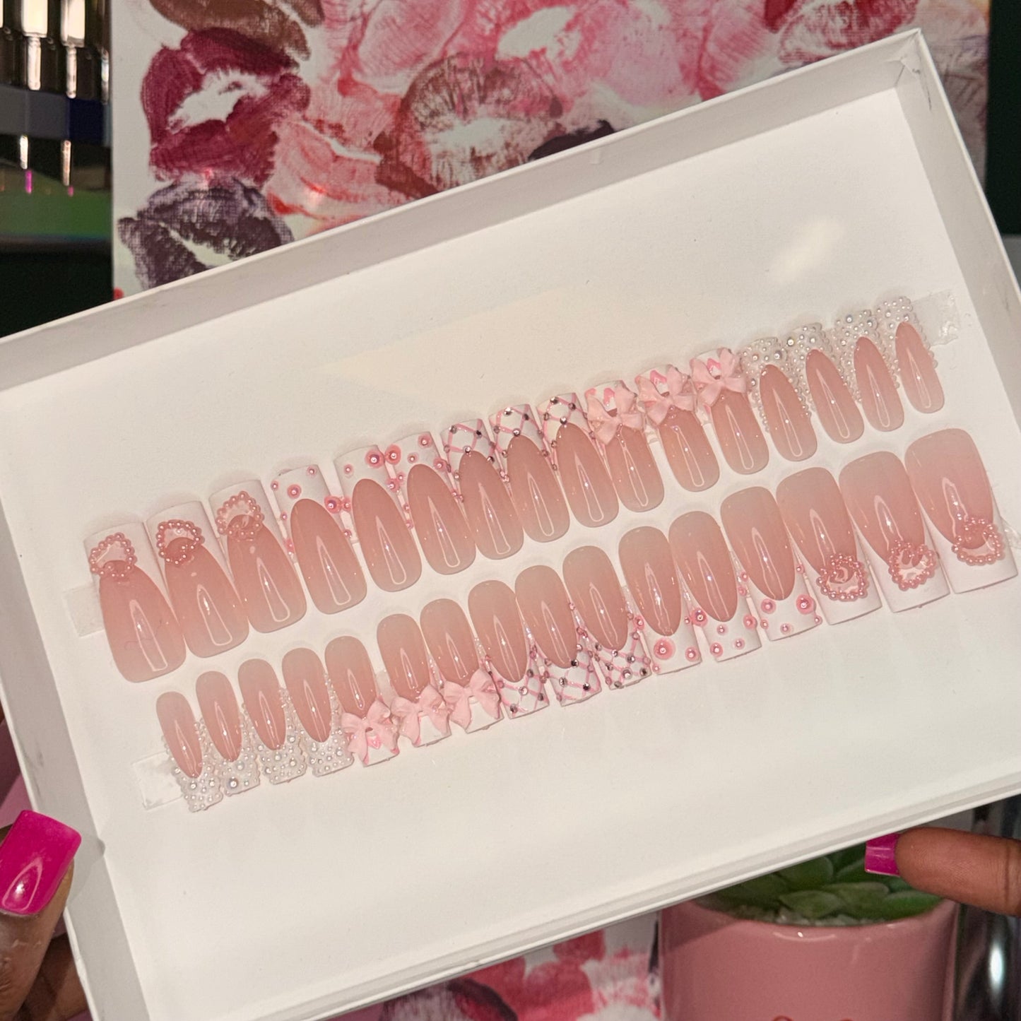 Sweetheart full set💕 – Luxury Handmade Press-On Nails Full Set