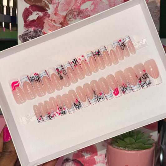 Love Notes💌 – Luxury Handmade Press-On Nails Full Set